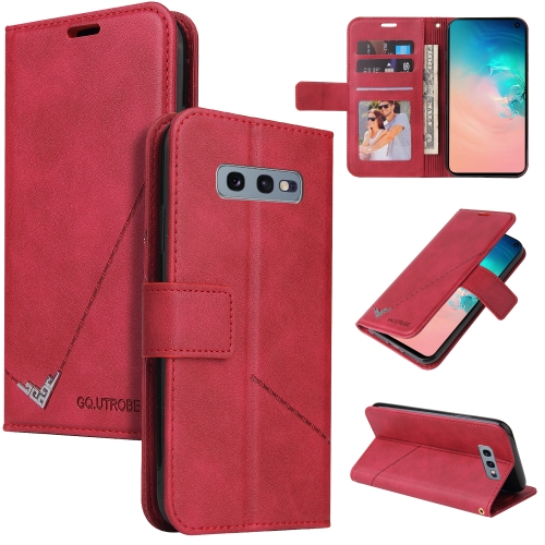 

For Samsung Galaxy S10e GQUTROBE Right Angle Leather Phone Case(Red)