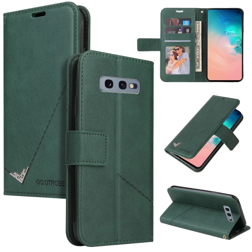 

For Samsung Galaxy S10e GQUTROBE Right Angle Leather Phone Case(Green)