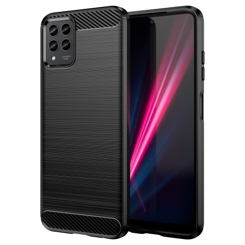 

For T-Mobile REVVL 6 Pro 5G Brushed Texture Carbon Fiber TPU Phone Case(Black)