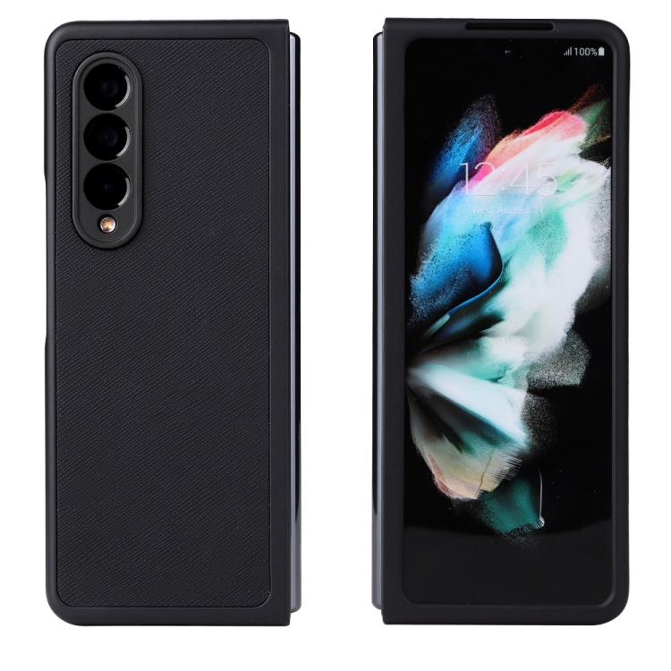 

For Samsung Galaxy Z Fold3 5G Leather Back Phone Case(Black)