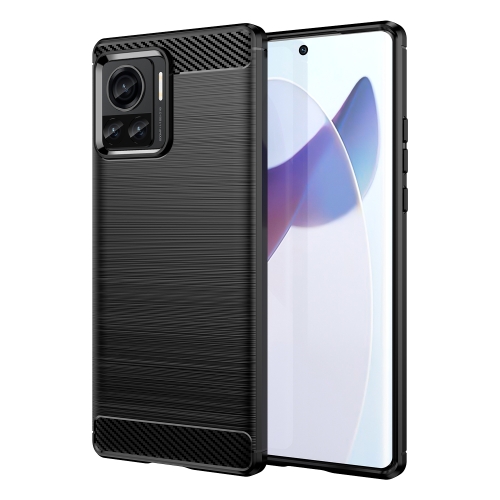 For Motorola Moto X30 Pro/Edge 30 Ultra Brushed Texture Carbon Fiber TPU Phone Case(Black) for honor x8a brushed texture carbon fiber tpu phone case blue