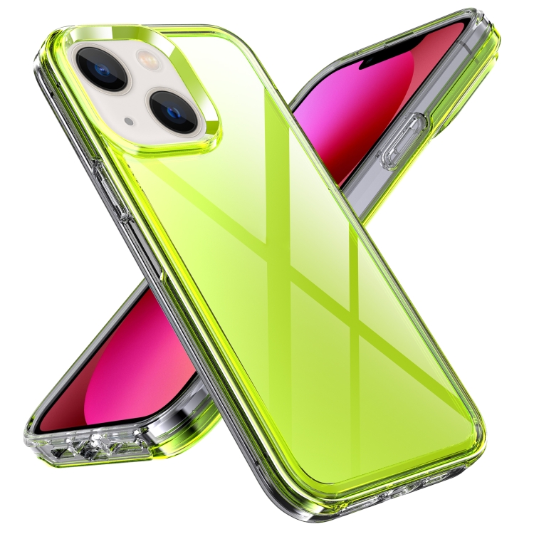 

For iPhone 14 Transparent Armor Phone Case (Green)