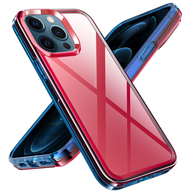 

For iPhone 12 Pro Max Transparent Armor Phone Case(Red)