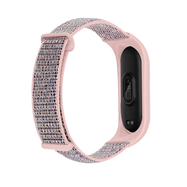 

For Xiaomi Mi Band 5 Nylon Two-Section Loop Watch Band(Silty Sand)