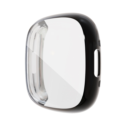 

For Fitbit Versa 4 / Sense 2 Electroplating Full Coverage TPU Watch Case(Black)