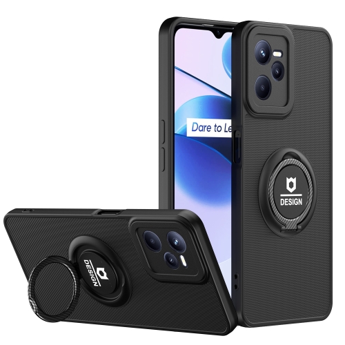 

For Realme C35 Eagle Eye Ring Holder Phone Case(Black)