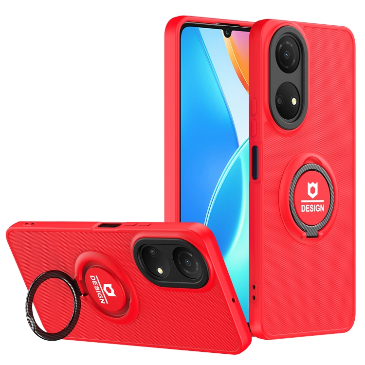 

For Honor X7/Play 30 Plus Eagle Eye Ring Holder Phone Case(Red + Black)