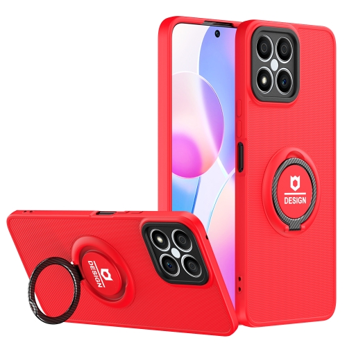 

For Honor X8/X30i Eagle Eye Ring Holder Phone Case(Red + Black)