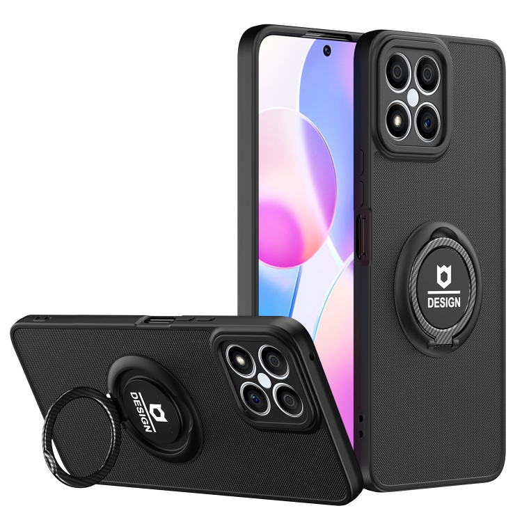 

For Honor X8/X30i Eagle Eye Ring Holder Phone Case(Black)