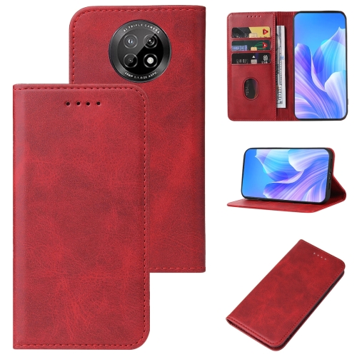 

For Huawei Enjoy 30 Plus Magnetic Closure Leather Phone Case(Red)