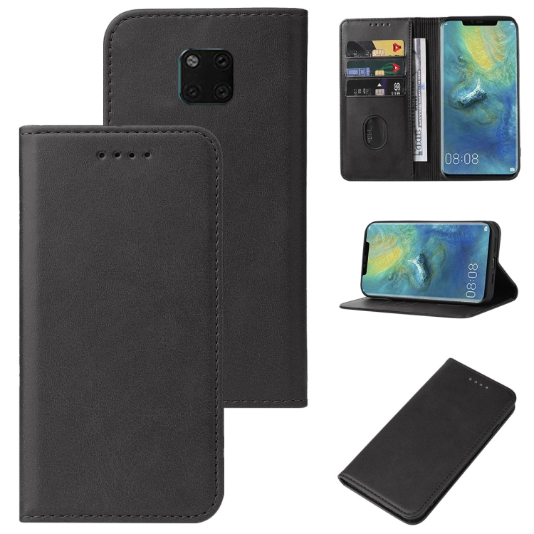 

For Huawei Mate 20 Pro Magnetic Closure Leather Phone Case(Black)