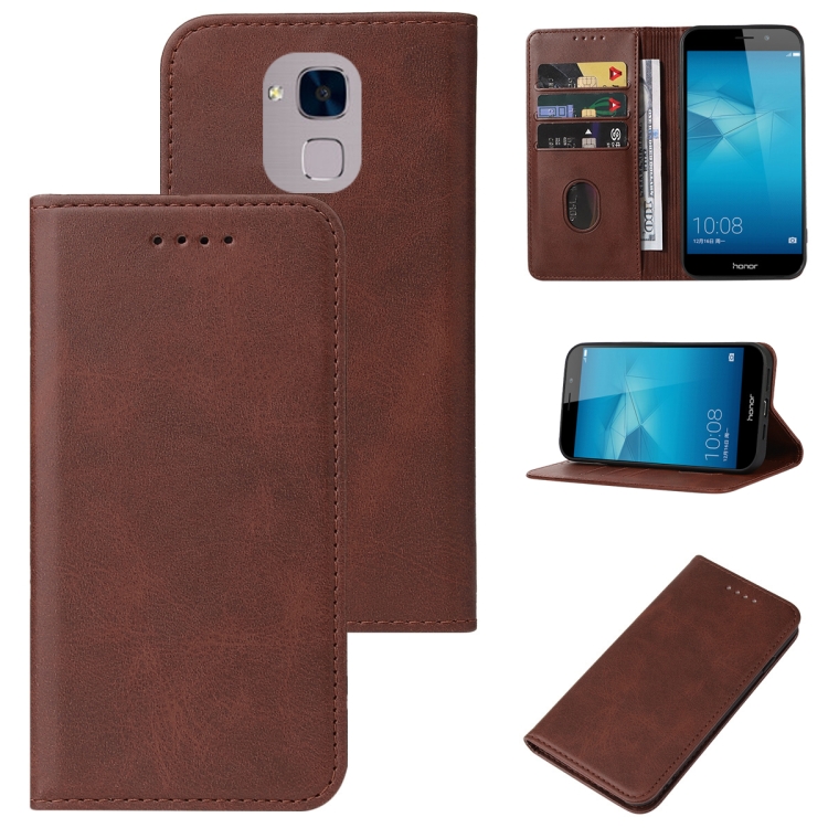 

For Honor 5C Pro Magnetic Closure Leather Phone Case(Brown)