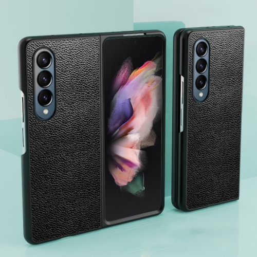 

For Samsung Galaxy Z Fold3 5G Skin Leather Folded Phone Case(Litchi Pattern)