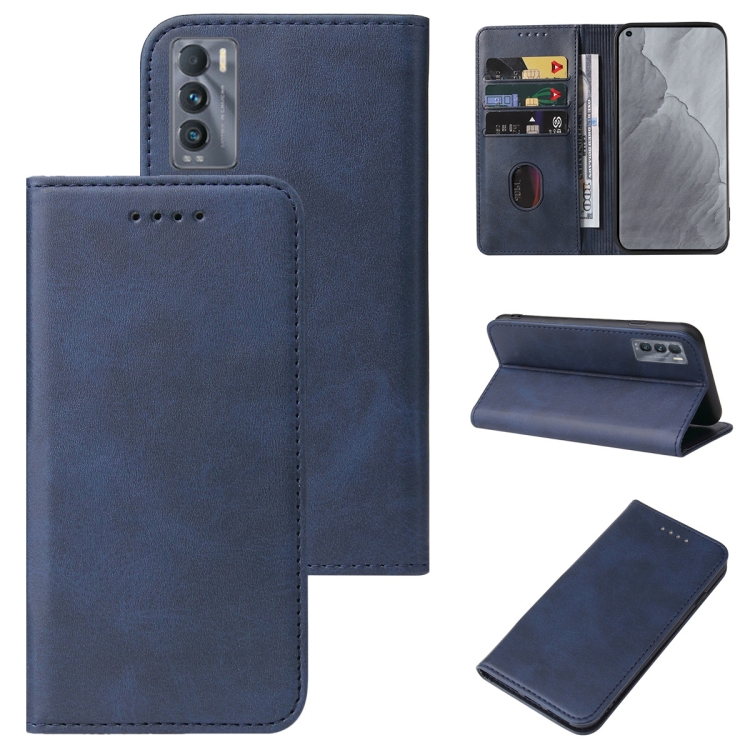 

For Realme GT Master Magnetic Closure Leather Phone Case(Blue)