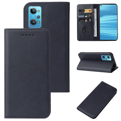 

For Realme GT2 Magnetic Closure Leather Phone Case(Blue)