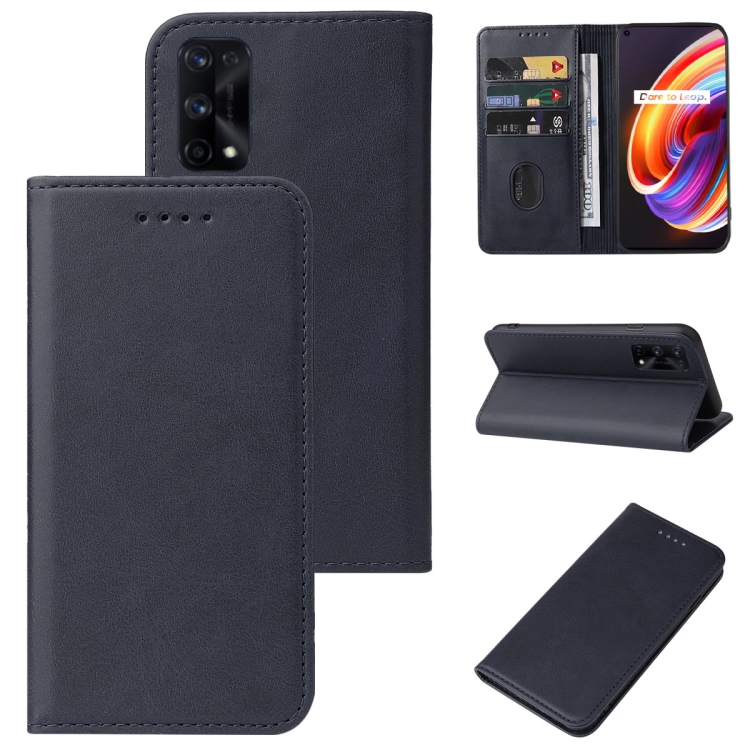 

For Realme X7 Pro Magnetic Closure Leather Phone Case(Blue)