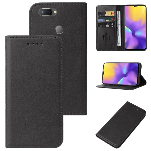 

For Realme U1 Magnetic Closure Leather Phone Case(Black)