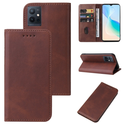 

For vivo T1 5G Magnetic Closure Leather Phone Case(Brown)