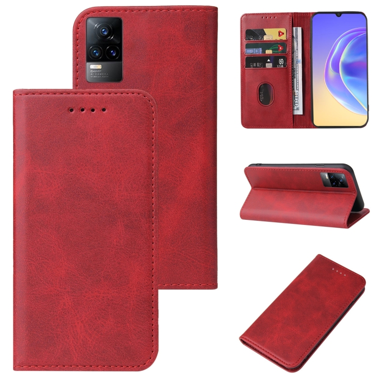 

For vivo V21e 4G / Y73 2021 Magnetic Closure Leather Phone Case(Red)