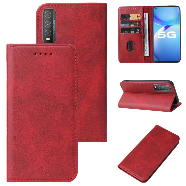 

For vivo Y70t Magnetic Closure Leather Phone Case(Red)
