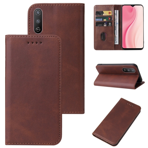 

For vivo Y17 / Y15 India / Y12 / Y3 / Y3s / U10 Magnetic Closure Leather Phone Case(Brown)