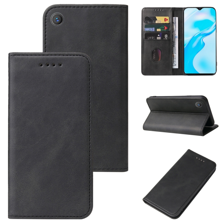 

For vivo Y1s / Y91C / Y90 Magnetic Closure Leather Phone Case(Black)