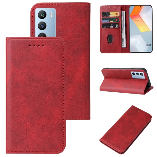 

For vivo iQOO 9 SE Magnetic Closure Leather Phone Case(Red)