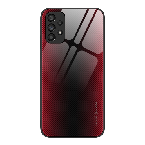 

For Samsung Galaxy A53 5G Texture Gradient Glass TPU Phone Case(Red)