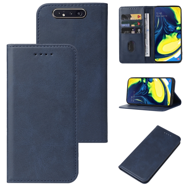 

For Samsung Galaxy A90 / A80 Magnetic Closure Leather Phone Case(Blue)