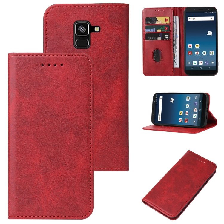 

For Samsung Galaxy Feel 2 Magnetic Closure Leather Phone Case(Red)