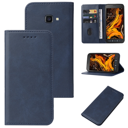 

For Samsung Galaxy Xcover 4s Magnetic Closure Leather Phone Case(Blue)