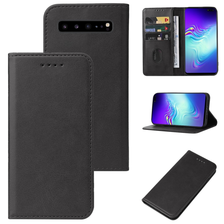 

For Samsung Galaxy S10 5G Magnetic Closure Leather Phone Case(Black)