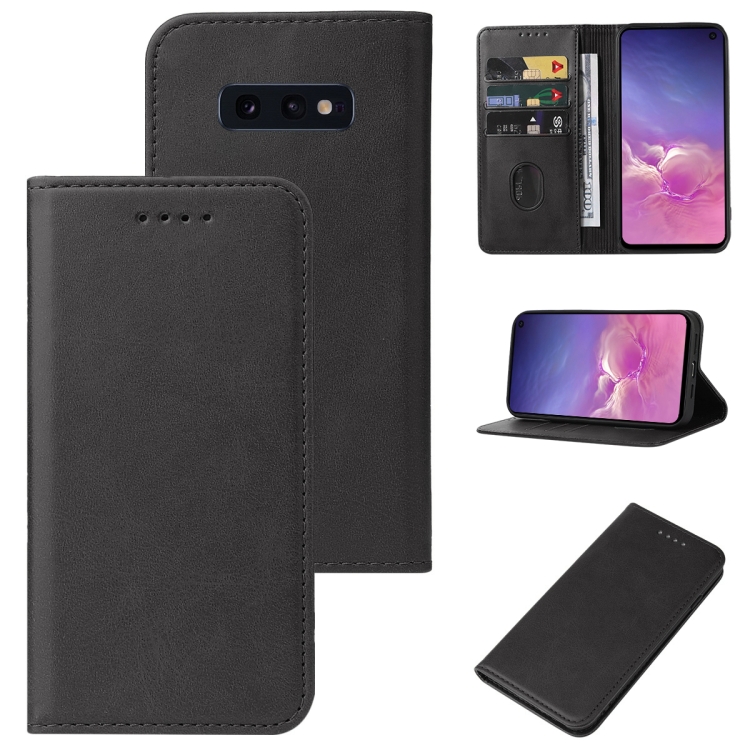 

For Samsung Galaxy S10e Magnetic Closure Leather Phone Case(Black)