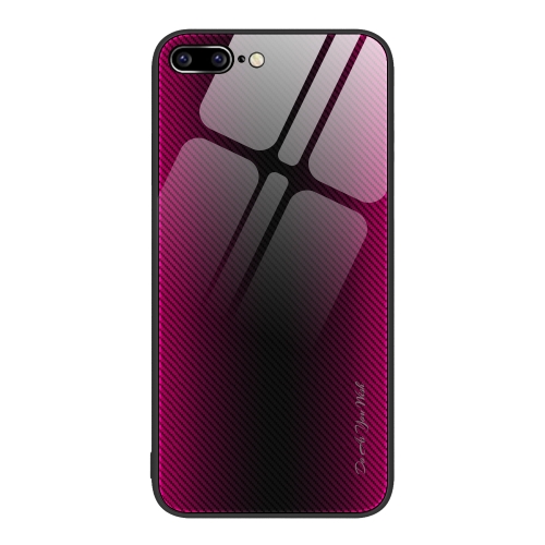 

Texture Gradient Glass TPU Phone Case For iPhone 8 Plus / 7 Plus(Rose Red)