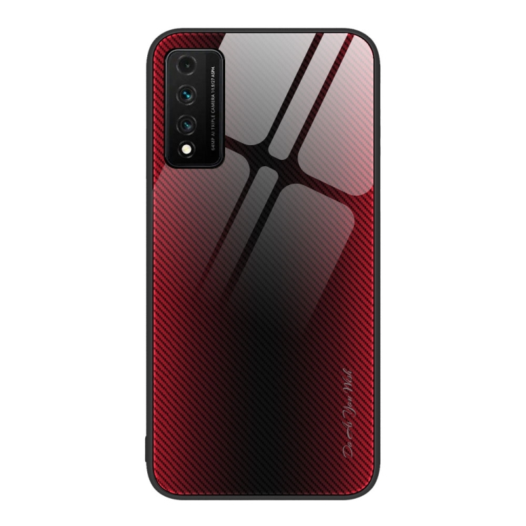 

For Huawei Nzone S7 Pro 5G Texture Gradient Glass TPU Phone Case(Red)