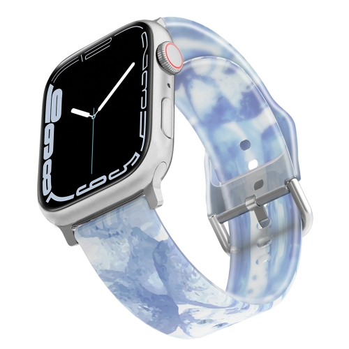 

Frosted Translucent Silicone Watch Band For Apple Watch Ultra 49mm / Series 8&7 45mm / SE 2&6&SE&5&4 44mm / 3&2&1 42mm(Ice Blue)
