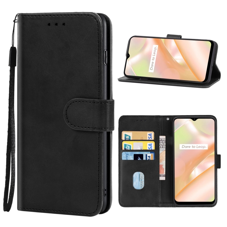 

For Realme C33 Leather Phone Case(Black)