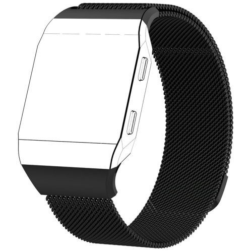 

For FITBIT Ionic Milanese Watch Band, Small Size : 20.6X2.2cm(Black)