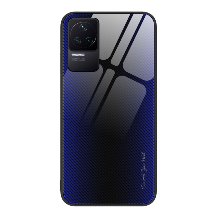 

For Xiaomi Redmi K50 Pro Texture Gradient Glass TPU Phone Case(Dark Blue)