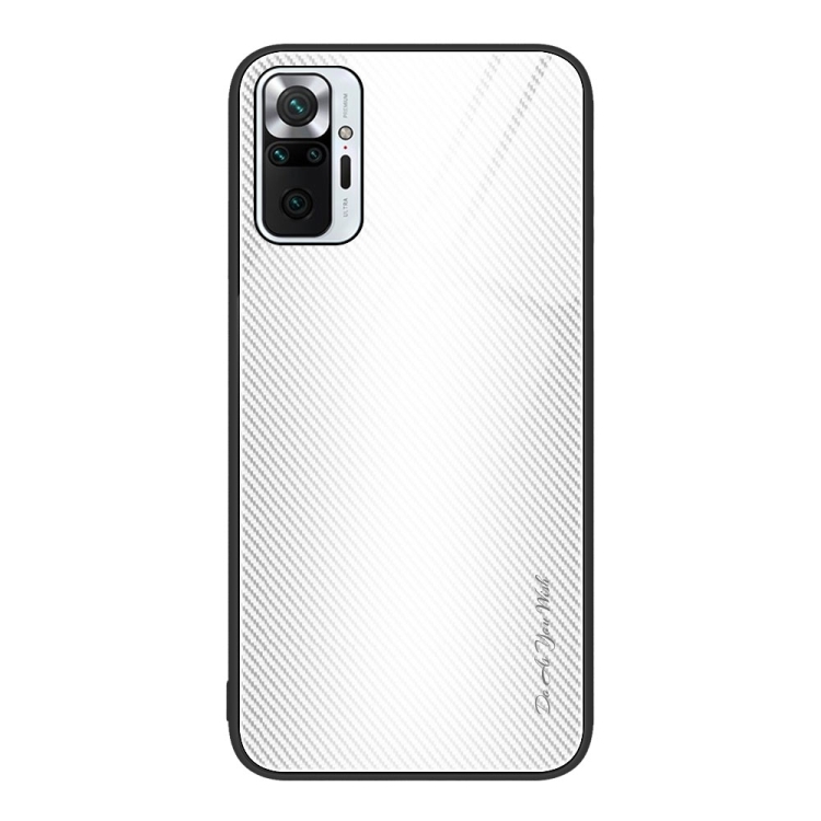 

For Xiaomi Redmi Note 10 Pro Texture Gradient Glass TPU Phone Case(White)