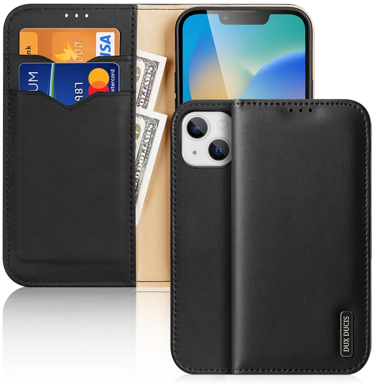

For iPhone 14/13 DUX DUCIS Hivo Series Cowhide + PU + TPU Leather Case (Black)
