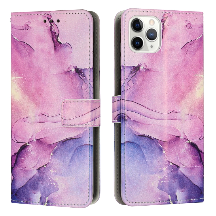 

Painted Marble Pattern Leather Phone Case For iPhone 11 Pro Max(Purple)