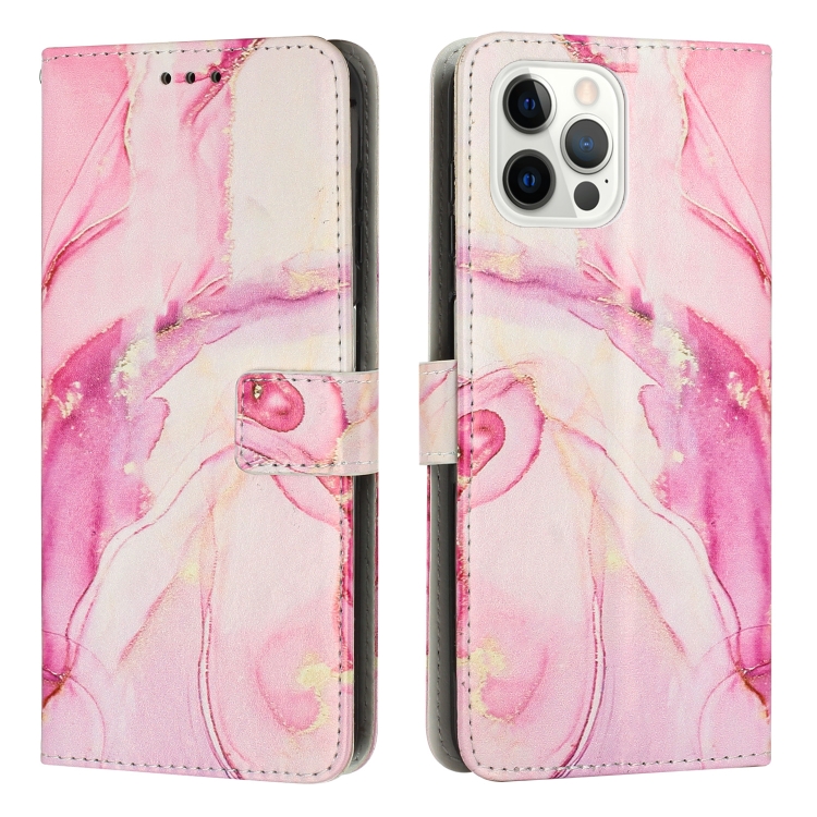 

Painted Marble Pattern Leather Phone Case For iPhone 13 Pro(Rose Gold)