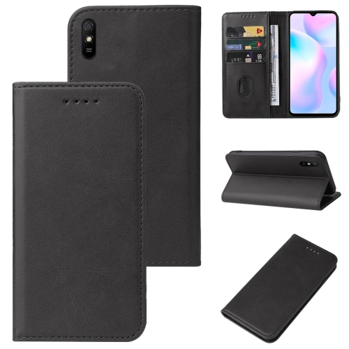 

For Xiaomi Redmi 9A Sport Magnetic Closure Leather Phone Case(Black)