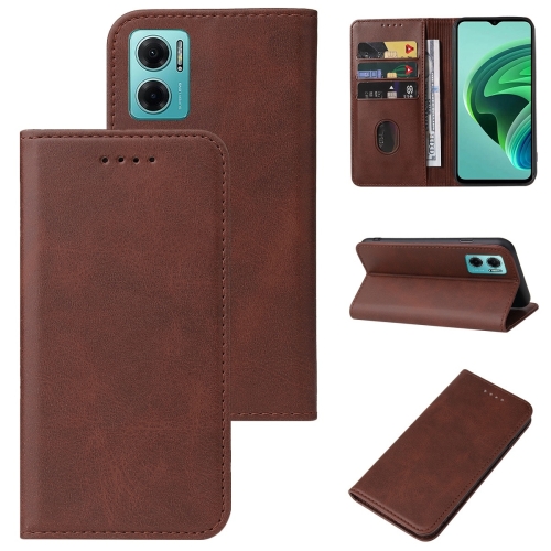 

For Xiaomi Redmi 10 Prime+ 5G Magnetic Closure Leather Phone Case(Brown)