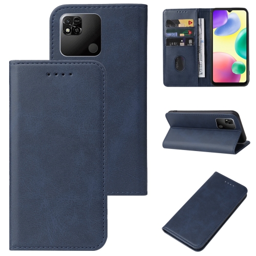 

For Xiaomi Redmi 10A Magnetic Closure Leather Phone Case(Blue)