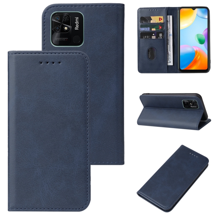 

For Xiaomi Redmi 10C Magnetic Closure Leather Phone Case(Blue)