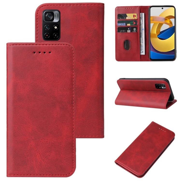

For Xiaomi Redmi Note 11 5G Magnetic Closure Leather Phone Case(Red)