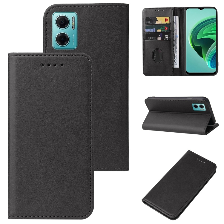 

For Xiaomi Redmi Note 11E Magnetic Closure Leather Phone Case(Black)