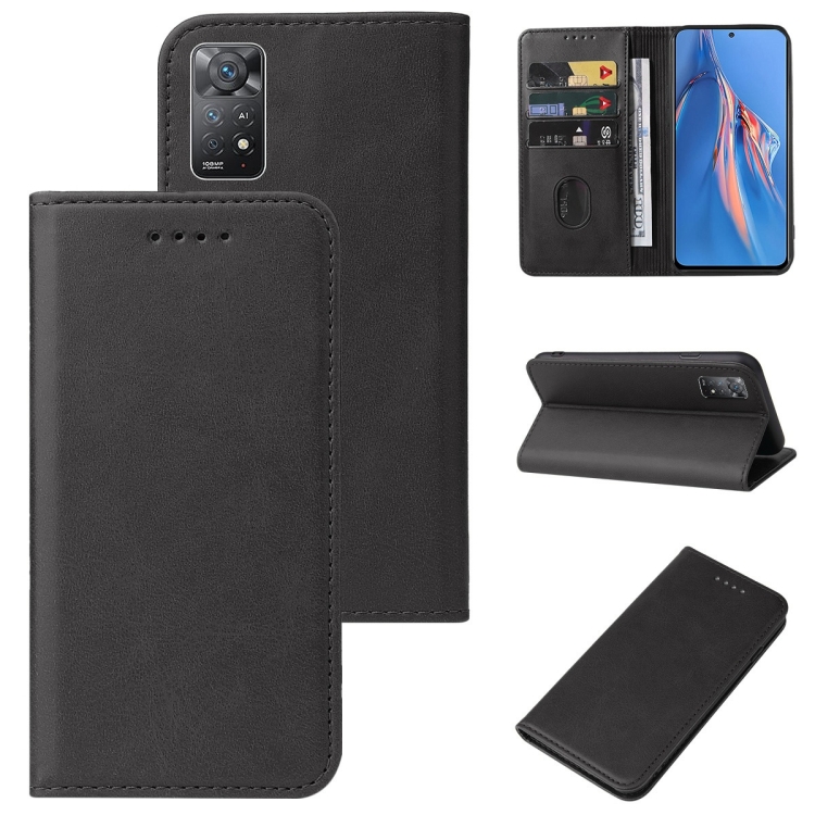 

For Xiaomi Redmi Note 11E Pro Magnetic Closure Leather Phone Case(Black)